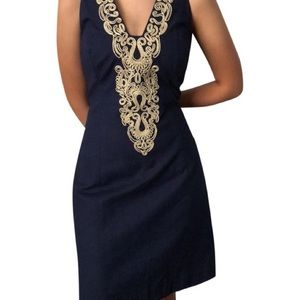 NWT Navy and Gold Lily Pulitzer Cocktail Dress